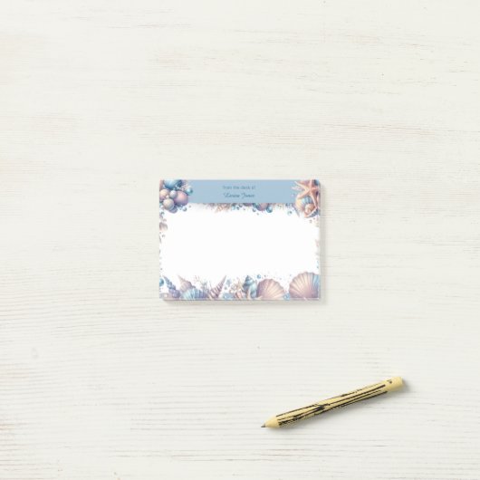 Post-it® Coastal Seashell Beach  (Sur un bureau)
