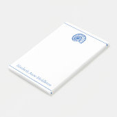 Post-it® Coastère bleu et blanc Coquille personnalisée (Incliné)