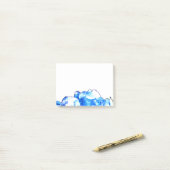 Post-it® Cobalt bleu floral élégant bleu hydrangées (Sur un bureau)