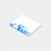 Post-it® Cobalt bleu floral élégant bleu hydrangées (Incliné)
