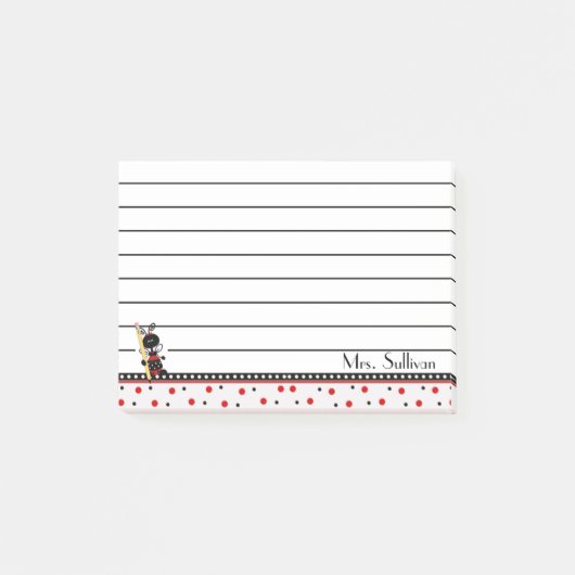 Post-it® Coccinelle rayée (Devant)