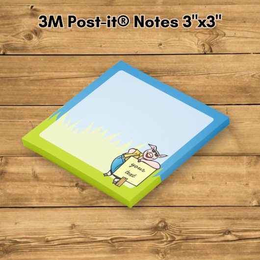 Post-it® Cochon avec Panneau