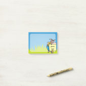 Post-it® Cochon avec signe (Sur un bureau)