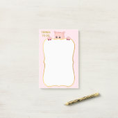 Post-it® Cochon Chanceux Mignon & Choses à Faire (Sur un bureau)