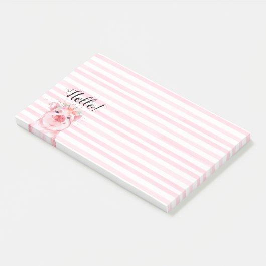 Post-it® Cochon d'aquarelle Whimsical (Incliné)