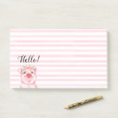 Post-it® Cochon d'aquarelle Whimsical (Sur un bureau)