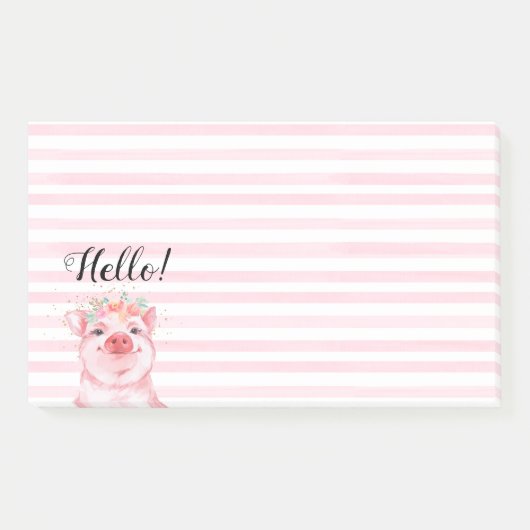 Post-it® Cochon d'aquarelle Whimsical (Devant)