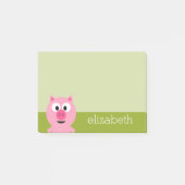 Post-it® Cochon de ferme de dessin animé mignon - Rose et v (Devant)