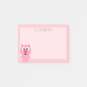 Post-it® Cochon de ferme en caricatures - rose et bleu (Devant)