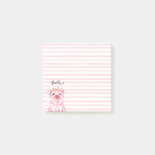 Post-it® Cochon mignon avec bandes roses
