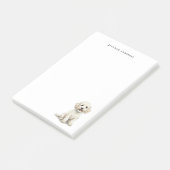 Post-it® Cockapoo blanc aquarelle personnalisé (Incliné)