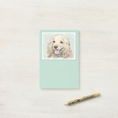 Post-it® Cocker Spaniel Buff Peinture - Art Chien original (Sur un bureau)