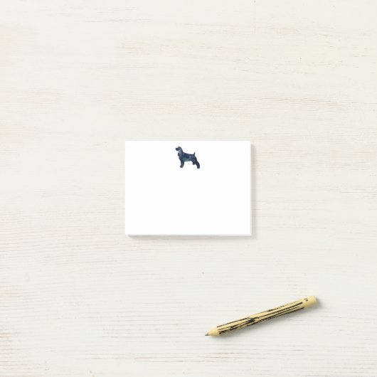 Post-it® Cocker Spaniel Chien Silhouette Noir Aquarelle (Sur un bureau)