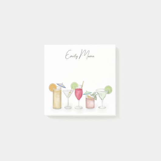 Post-it® Cocktail mignon Boissons Colorful Simple Calligrap (Devant)