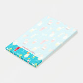 Post-it® Cocktail Motif sur Arrière - plan Turquoise (Incliné)