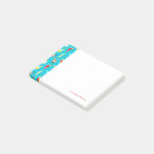 Post-it® Cocktail Motif sur Arrière - plan Turquoise (Incliné)