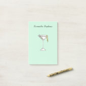 Post-it® Cocktail olive de Martini d'aquarelle peinte à la (Sur un bureau)