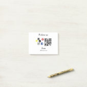 Post-it® Code-barres du site Web d'entreprise simple (Sur un bureau)