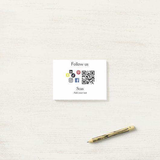 Post-it® Code-barres du site Web d'entreprise simple (Sur un bureau)