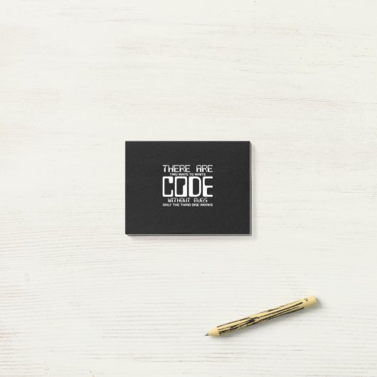 Post-it® Code Écriture Programmer sans bogues (Sur un bureau)