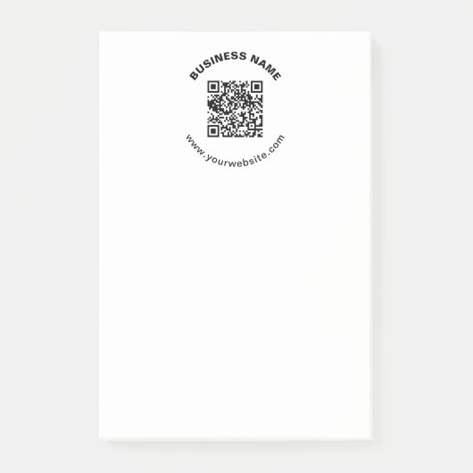 Post-it® Code QR avec nom d'entreprise Texte circulaire gra (Devant)