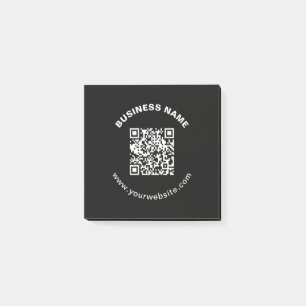 Post-it® Code QR avec nom d'entreprise Texte circulaire gra