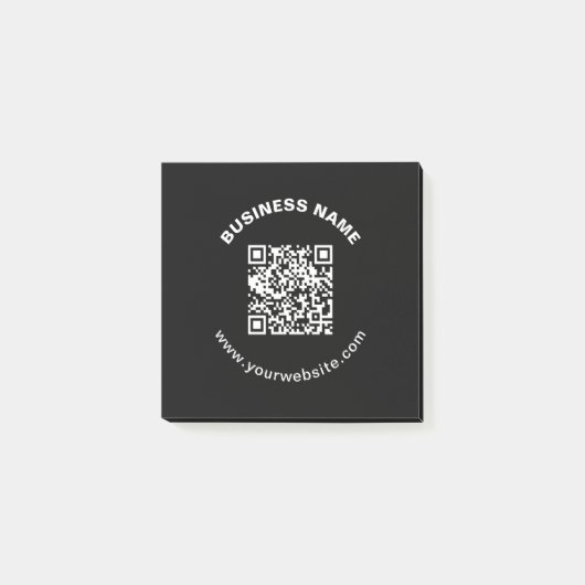 Post-it® Code QR avec nom d'entreprise Texte circulaire gra (Devant)