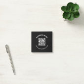 Post-it® Code QR avec nom d'entreprise Texte circulaire gra (Bureau)