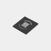 Post-it® Code QR avec nom d'entreprise Texte circulaire gra (Incliné)