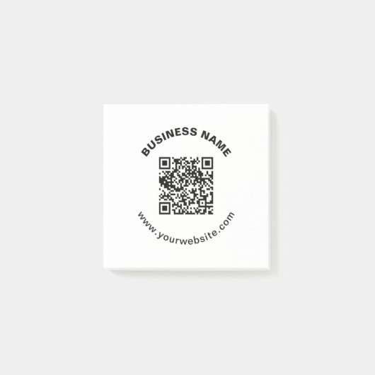 Post-it® Code QR avec nom d'entreprise Texte circulaire gra (Devant)