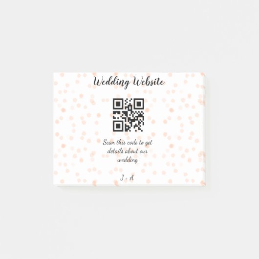 Post-it® Code QR de site web de mariage pour les détails or (Devant)