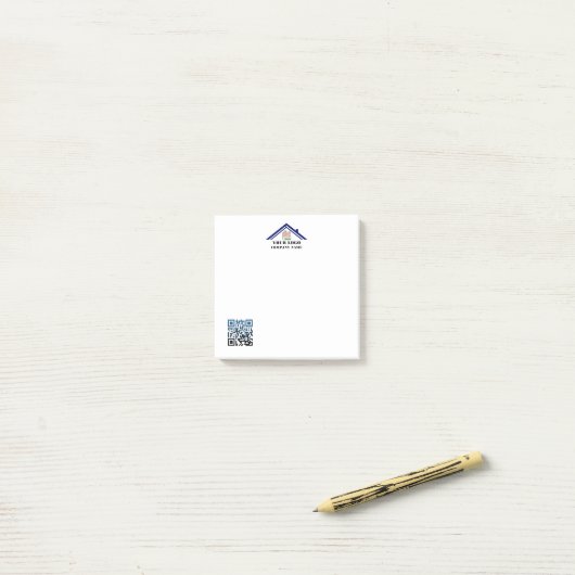 Post-it® Code QR du logo personnalisé (Sur un bureau)