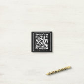 Post-it® Code QR modifiable noir et blanc style moderne rét (Sur un bureau)