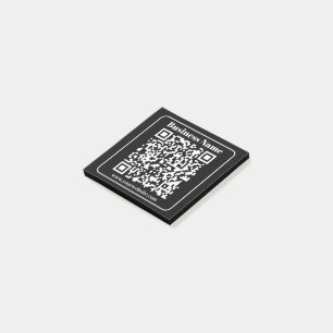 Post-it® Code QR modifiable noir et blanc style moderne rét