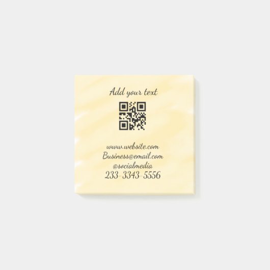 Post-it® code QR personnalisé simple ajouter votre nom text (Devant)