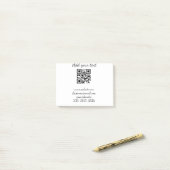 Post-it® code QR personnalisé simple ajouter votre nom text (Sur un bureau)