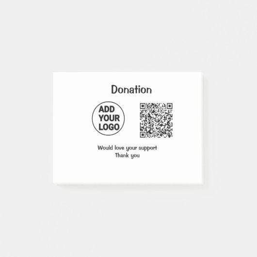 Post-it® Code QR simple minimal ajouter logo texte médias s (Devant)