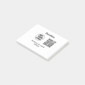 Post-it® Code QR simple minimal ajouter logo texte médias s (Incliné)