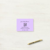 Post-it® Code QR simple pour baby shower avec nom personnal (Sur un bureau)