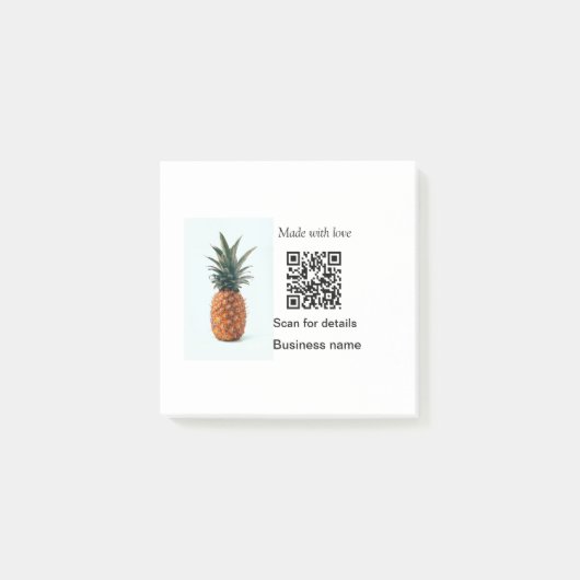 Post-it® Code QR simple pour entreprise de fruits d'ananas (Devant)