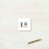 Post-it® Code QR simple pour entreprise de fruits d'ananas (Sur un bureau)