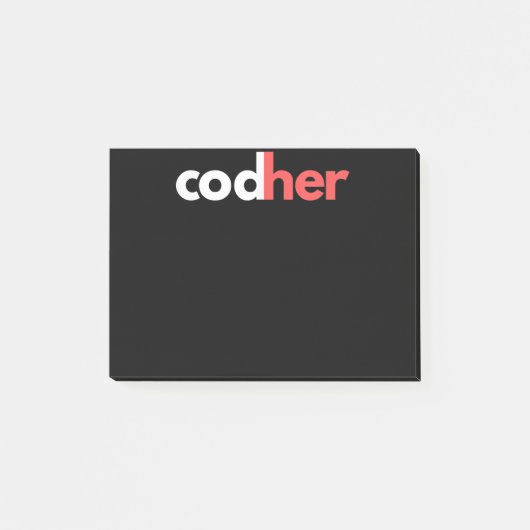 Post-it® Codher Girl Programmer Femmes Ingénieur de tige Am (Devant)