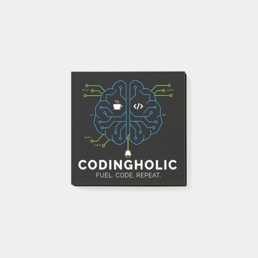 Post-it® Coding Brain Reminder Sticky Notes (Devant)