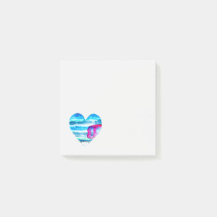 Post-it® Cœur aquarelle bleu