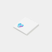 Post-it® Cœur aquarelle bleu (Incliné)
