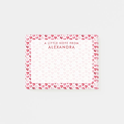 Post-it® Cœur aquarelle rouge (Devant)