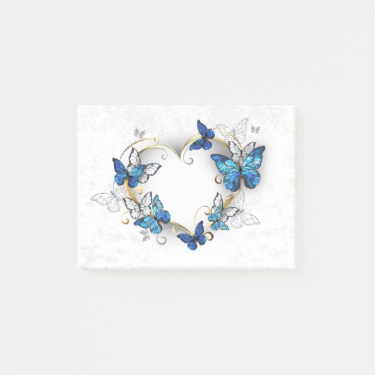 Post-it® Coeur bijoux avec papillons Morpho (Devant)