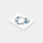 Post-it® Coeur bijoux avec papillons Morpho (Incliné)
