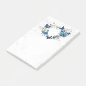 Post-it® Coeur bijoux avec papillons Morpho (Incliné)