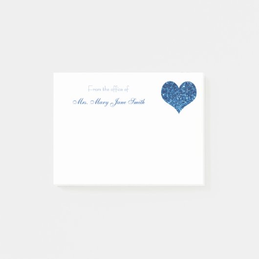 Post-it® Coeur bleu (Devant)